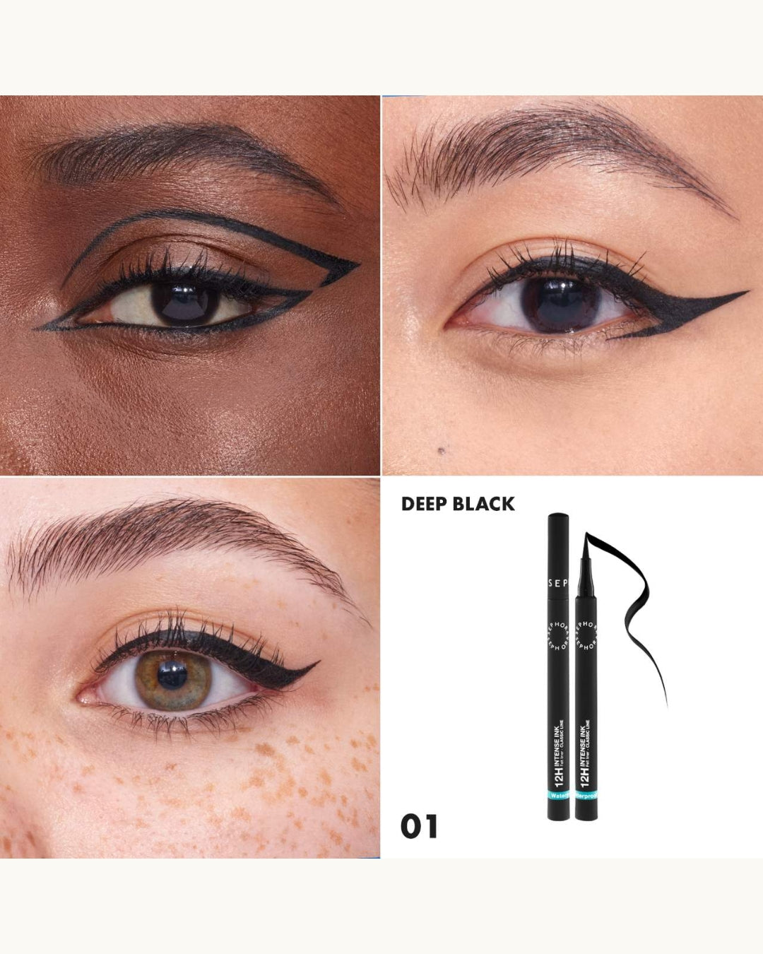 Delineador waterproof Sephora Collection 12H Intense Ink Brush