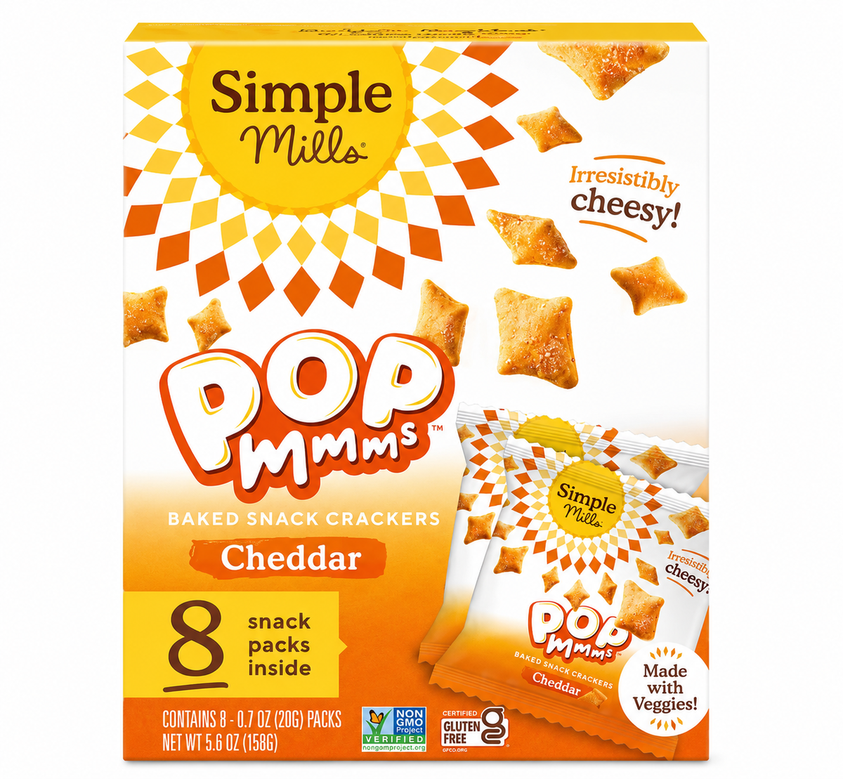 Crackers de Queso Cheddar Pop Mmms – Simple Mills